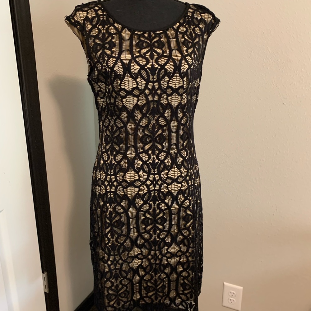 Black and nude lace dress